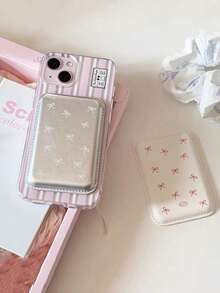 韓系Ins小眾甜美蝴蝶結磁吸無線充電Magsafe卡夾手機殼，適用 16 Pro Max/15 Pro、Apple 14/13/12/11 - 彩色 - 查看 7