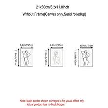 Set Of 3 Minimalist Line Art Canvas Wall Art, Abstract Female Body Figure Prints, Continuous Line Drawing Woman Posters, Modern Aesthetic Wall Decor For Living Room Bedroom Unframed - Multicolor - View 11