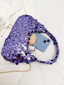 1 buah Tas Tangan/Tas Selempang Berpayet, Desain Resleting, Tali Bahu yang Dapat Diatur, Cocok untuk Pesta Malam, Pesta dan Lainnya, Dapat dengan Mudah Memuat Kebutuhan Sehari-hari, Barang Serbaguna, Cocok untuk Berbagai Gaya dan Acara. - MultiWarna - View 9