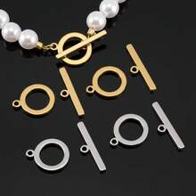 5Pcs Stainless Steel Round OT Clasp Jewelry Connector Buckle Suitable For DIY Necklace Bracelet Jewelry Ending Clasp Accessories - Stainless Steel Buckle - View 2