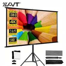 60-Inch And 72-Inch 4:3,16:9 4K HD Tripod Projector Screen With Stand, Wrinkle-Free, Height-Adjustable Portable Screen, Compatible With Projectors For Indoor And Outdoor Use, Ideal For Movies, Home Theater And Gaming - View 1