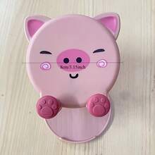 1 - Random Color Cartoon Pink Pig-Shaped Stand, Foldable For Home Use - A - View 4