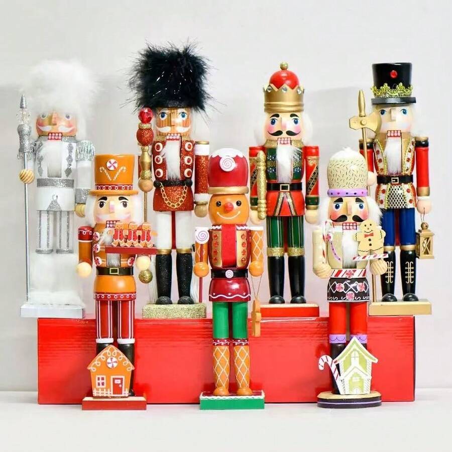DOWMOO 35cm Gingerbread Man Chef Calendar Nutcracker Soldier Christmas Decoration Figurine - Multicolor - View 1