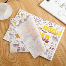 100pcs Hamburger Sandwich Food Wrapping Paper, Cake Roll Hamburger Greaseproof Paper, Wrapping Paper, Pastry Bread Greaseproof Paper Liner Non-Stick Baking Paper For Kitchen And Catering, Kitchen And Restaurant Essentials - Multicolor - View 2