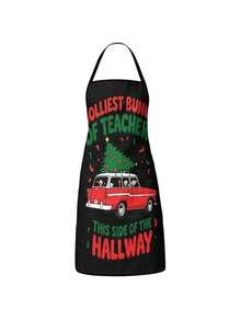 4pcs Christmas Cartoon Character Print Apron Set, Penguin Santa Snowman Elf Pattern Kitchen Cooking Baking Aprons For Holiday Party Home Decoration - Multicolor - View 12