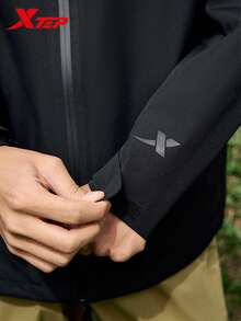 XTEP Wing Assault Jacket | New Autumn Outdoor Water-Repellent Hiking Couple Jacket For Men And Women, Solid Black - True Black - View 5