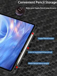 Black 3-Fold Silicone Folding Tablet Protective Case, Ultra-Thin Stand Shockproof Anti-Drop Pencil Holder, Compatible With IPad Mini 4/5/6 (9.7/10.2/10.5 Inch), Air 4/5/6 (10th Gen, 10.9 Inch), Pro 11 Inch, Air 11 (M2), Air 13 And Pro 11 (M4) Models. Transparent Back Cover, High Transparency, Convenient For DIY Personalized Customization. - Black - View 8