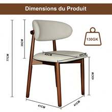Modern Solid Wood Dining Chair Set - Ergonomically Shaped Backrest With Wooden Legs And Non-Slip Feet, Suitable For Kitchen, Office And Living Room (Natural Wood Color, Set Of 2). - Walnut + Chairs - View 3