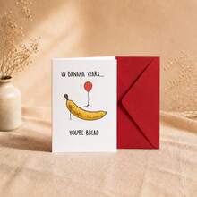 Humorous Banana Bread Pun Greeting Card, Adult Birthday Card, 1 Card + 1 Red Envelope, 5 X 7 Inches, 350gsm Cardstock, Blank Inside For Personalized Message, Suitable As A Humorous Birthday Gift For Friends And Family - Sets - View 8
