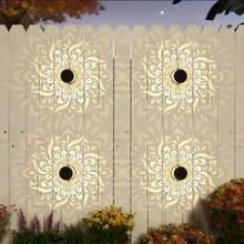 Mandala Solar Fence Light, Outdoor Projection Wall Lamp, Colorful Mandala Themed Design, LED Solar Light, Suitable For Garden, Patio, Stair Lighting, Yard, Backyard And Front Door Decoration, Christmas - Solar Projector Light - View 4