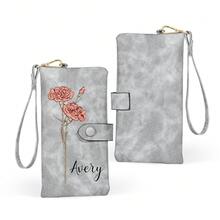 1 buah Dompet Bunga Kelahiran yang Dipersonalisasi, Dompet Panjang Kulit PU dengan Nama Kustom, Dompet Clutch Wanita dengan Resleting, Gaya Retro, Hadiah untuk Ibu, Istri & Teman - MultiWarna - View 14