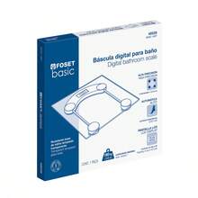 Báscula Digital para Baño Foset Basic de 180 kg, Báscula Corporal con Base de Vidrio Templado Transparente de 6 mm y 4 Sensores de Alta Precisión, División de 10 g, Mide en kg y lb, Apagado Automático, Indicador de Batería Baja, Incluye 2 Pilas AAA - Blanco - Ver 3
