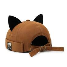 1 buah Topi Kerja Tanpa Pinggiran dengan Bentuk Telinga Kucing, Unisex, Topi Kerja Vintage dengan Pinggiran Melengkung - MultiWarna - View 14
