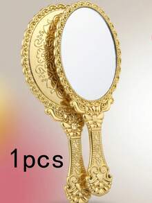 1/4/10/20pcs Vintage Handheld Makeup Mirror Set, With Gold/Silver/Rose Gold Small Embossed Design, Portable Makeup Mirror, This Small Embossed Mirror Is Perfect For Princess Theme Party And Travel - Multicolor - View 17