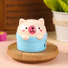 1pc Cute Animal Dual-Hole Pencil Sharpener, Adorable Cartoon Flip-Top Design, Macaron Colorful Shell, With Shavings Box, Manual Pencil Sharpener For Kids, Student Stationery, Back To School Small Prize Gift - Multicolor - View 7