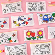 10PCS Colorable Pencil Pouches, Gift Bags, DIY Coin Purse Making: Perfect For Easter, Halloween, Christmas Crayon Party Bags, Small Gifts And Home Decor - No Battery Required - Random Color Styles - Multicolor - View 5