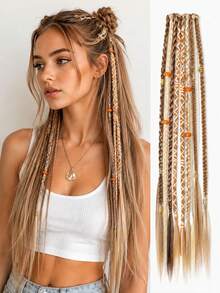 20 Inch Clip In Braided Ponytail Hair Extension For Women, Synthetic Natural Looking Ponytail Braid Hair Piece For Daily Wear Party - Natural Black - View 13