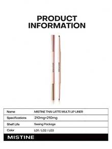 Mistine Dual-Ended Lip Liner Pencil, Natural Contouring For 3D Lip Shape, L02 - L02 - View 10