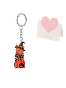 2d Flat Acrylic Witch Cat Decoration Keychain Pendant, Cat Keychain, Event Commemorative Gift, Couple Keychain, Backpack Pendant, Car Keychain, Unisex - Multicolor - View 12
