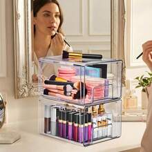 Transparent Stackable Storage Drawers, Acrylic Drawer Organizers, Suitable For Organizing, Bathroom Storage Boxes And Cabinets, Plastic Cosmetic Storage Boxes, Medicine Cabinet Storage Boxes, Sink Storage Boxes, Etc. - View 5