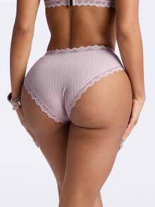 7pcs/Pack Women's Romantic Ribbed Bow Cotton Underwear, Casual Sports Panties - Multicolor - View 5