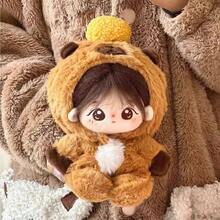 20cm Cute Cotton Capybara Themed Jumpsuit, Paired With Adorable Lemon Top, Soft And Warm Hooded Doll Outfit, Fashionable And Cute Doll Accessory, Suitable For Daily Dress-Up And Holiday Gifts - Multicolor - View 3