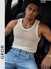 GRDR Men's Summer Knit Tank Top, Suitable For Commuting And Daily Wear - Apricot - View 4