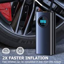 7,4V 1500mAh Compresor de aire recargable - Accesorio automotriz, inflador de neumáticos eléctrico con manómetro digital, material ABS duradero, adecuado para automóviles/motocicletas, negro. Regalo esencial para el automóvil. - Negro - Ver 4