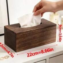 1 hộp đựng khăn giấy hình chữ nhật nắp lật phong cách Bắc Âu tối giản, gỗ óc chó vân gỗ tự nhiên màu trơn, hộp đựng khăn giấy dài cho phòng khách, khe lấy khăn trơn mượt, giá đỡ khăn giấy trang điểm, dùng hàng ngày tại nhà, quà tân gia, quà Giáng Sinh, dùng cho mọi mùa - Cà phê nâu - Xem 6