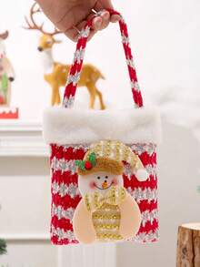 1pc Christmas Gift Packaging Bag, Candy Bag, Apple Basket, Party Gathering Holiday Gift Bag - View 3