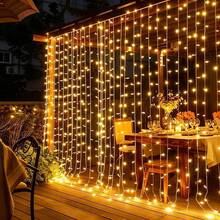 Fairy Curtain Light. USB Eight-Mode Night Light. Perfect For Parties, Room And Bedroom Decor, Fall Decor, And Sparkly Bedroom Decorations. Also Suitable For Halloween And Christmas Party Decorations. - USB Curtain Lights - View 3