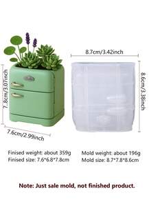 Vintage Mini Fridge Toaster Flower Pot Silicone Mold, DIY Cement Gypsum Aromatherapy Candle Container Mold, Soft Silicone, Easy Release, Suitable For Casting Cement, Gypsum, Aromatherapy Wax, Create Creative Succulent Mini Flower Pots, Desktop Decor, Aromatherapy Containers - Silicone Mold - View 9