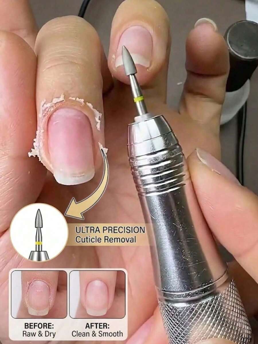 3/1pc Professional Fine Nail Drill Bits - Ultra-Fine Grit, Suitable For Salon-Grade Nail Grooming, Nail Pre-Treatment And Cuticle Removal - Multicolor - View 1