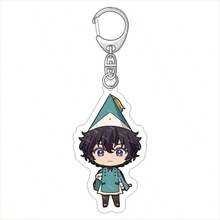 1pc Pointy Hat Magic Workshop Chibi Acrylic Keychain, Cocoa Chiffon Agate Anime Peripheral Pendant, Backpack Bag Charm Small Gift - Multicolor - View 6
