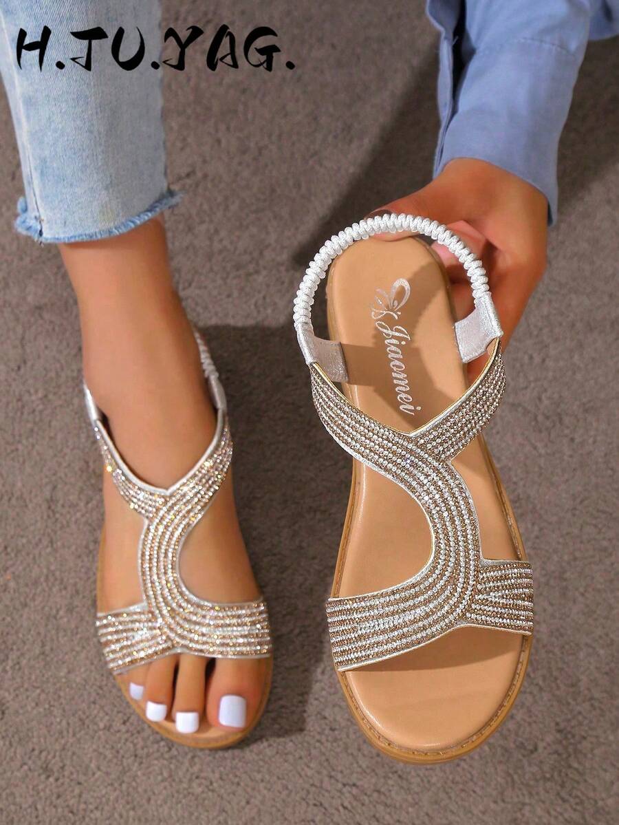 Summer Comfortable Fairy Style Fashion Rhinestone Studded Peep Toe Platform Wedge Sandals Valentines,Travel Essential