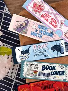30pcs Book Lovers Club Bookmarks Decorative Small Cards Books Decorative Cards Reading Labeling Cards - A - View 6
