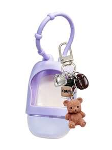Cute Teddy Bear Filling Squeeze Bottle, Paired With Cute Coffee Pendant, Portable Mini Hand Sanitizer Bottle With Silicone Cover, Leak Proof Design - Multicolor - View 14