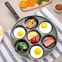Pacilack 7-Hole Frying Pan - Egg & Pancake Skillet - Non-Stick Cookware - Flat-Bottomed Pan Ideal For Frying Eggs And Burgers - Breakfast Tool - Suitable For Home, Outdoor, And RV Use - View 5