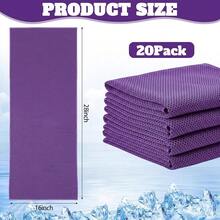 20 Pack Cooling Towels For Neck And Face, 27 X 16 Inch Cool Chilly Towels, Microfiber Reusable Sweat Rag With Pouch For Schoolsss Sport - Purple - View 3