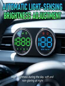 Car HUD Head-Up Display Speedometer LED Direct View, Vibrant Colors, Multiple Color Options, Precise Satellite Clock, Driving Reminder, Independent Button Design, Compact Body, Universal Fit For All Car Models - A - View 4