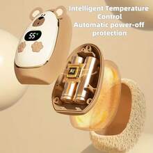 Plush Cute Pet Hand Warmer, 3-Level Temperature Adjustment, Digital Temperature Display, Compact Portable Comfortable Grip - Winter Essential Heating Device, Battery Capacity: 2000mAh - Multicolor - View 3