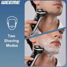 4D Rotary Electric Shaver For Men, Triple Floating Shaving Heads, LED Digital Display, USB Rechargeable Cordless Beard Razor, Portable Men Shaver, Gift For Father Husband - Multicolor - View 4