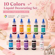 Dye Set, Widely Used, Suitable For Slime, Easter Crafts, DIY Creative Supplies, Baking Cake Decoration, Nail Art Handmade Pigments And Dyes (Stickers Random) - View 9