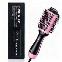 Cepillo alisador de pelo de iones rosa, secador de calor eléctrico, rizador de calor eléctrico, peine, superventas - Peine de aire caliente - Ver 12