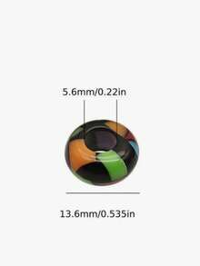 10/50/100pcs Beautiful Resin Color-Block Large Hole Beads, Flat Beads DIY Loose Beads, Jewelry Making Materials, Suitable For Necklaces, Bracelets, Earrings, Bag Charms, Hair Accessories And Other Handmade Accessories - Multicolor - View 6