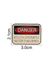 1pc Warning Slogan Brooch "Mouth Faster Than Brain" Funny English Metal Brooch Badge Personalized Backpack Accessory - Multicolor - View 2