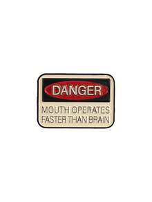 1pc Warning Slogan Brooch "Mouth Faster Than Brain" Funny English Metal Brooch Badge Personalized Backpack Accessory - Multicolor - View 6
