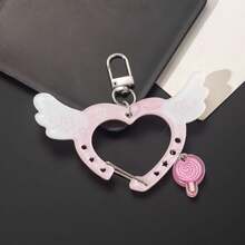 Cute Angel Wings Heart Keychain Lollipop Charm Sweet Phone Charm Bag Charm Y2K Aesthetic Accessory - Multicolor - View 3