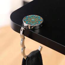 1pc Desktop Storage Hook, Handbag Holder, Unique Gift For Women, Green Mandala Pattern, For Bag Storage - A - View 1