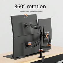 Lenovo A730 3‑Arm Pneumatic Ergonomic Desktop Monitor Stand, Full‑Motion Articulating Rotatable VESA Mount, Cable Management Space‑Saving Bracket For Home Office Large‑Screen Display - View 4